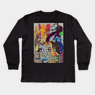 Urban Graffiti Sister Kids Long Sleeve T-Shirt